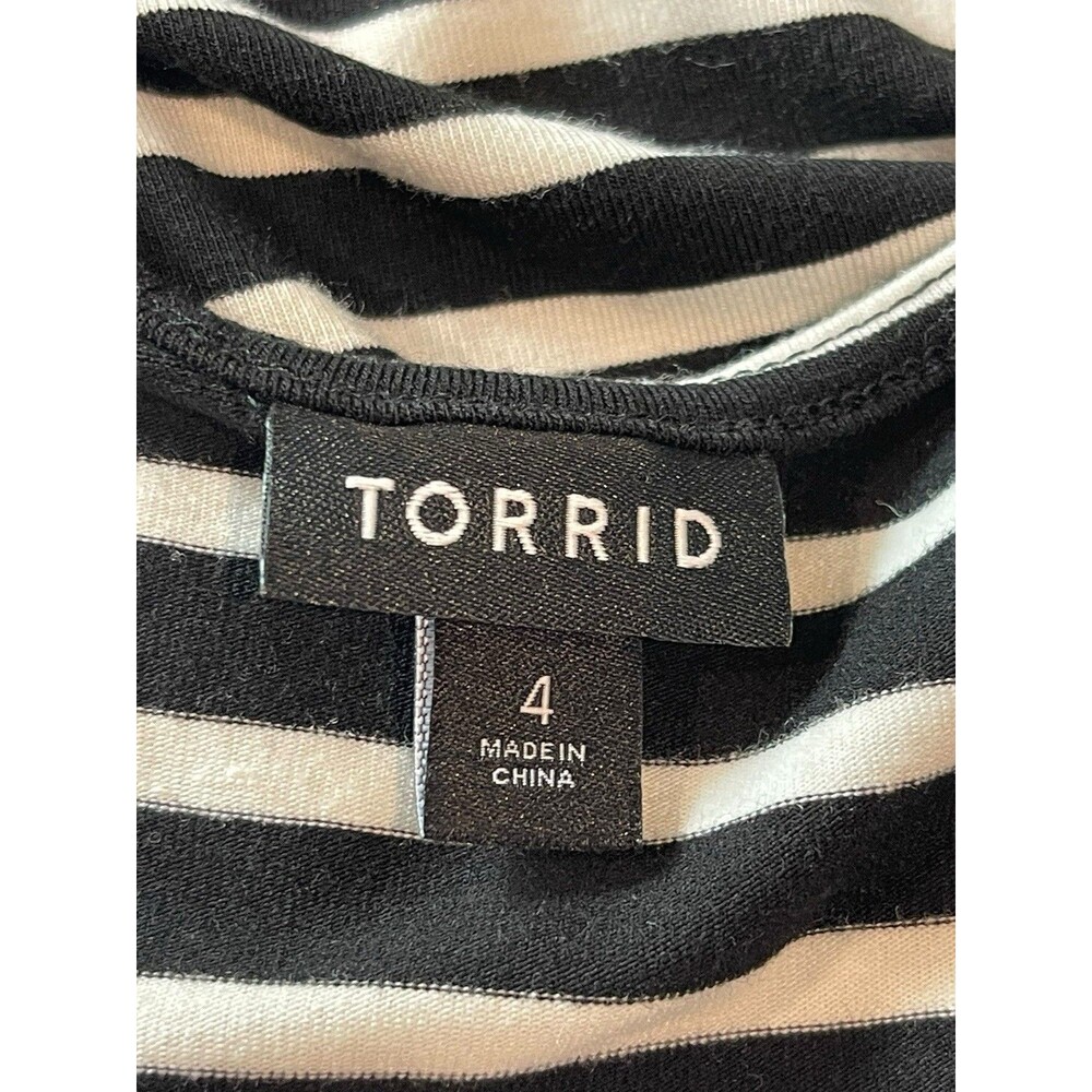 Torrid Stripe Jersey Knit Cross Back Short Sleeve Drawstring Waist 4x Dress - Picture 6 of 14